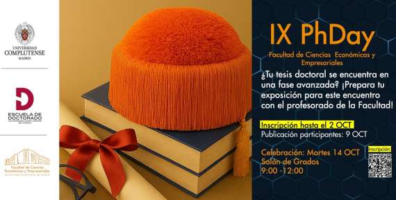 Inscríbete hasta el 2 de octubre en el IX PhDay de la facultad (formulario disponible en el carrusel de fotografías del enlace)